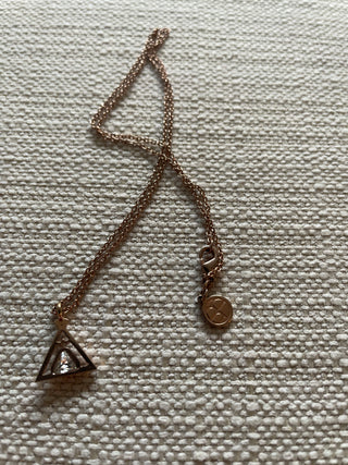 Rose tone triangle necklace