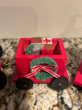 Vintage Wooden Christmas Train, 3 Piece