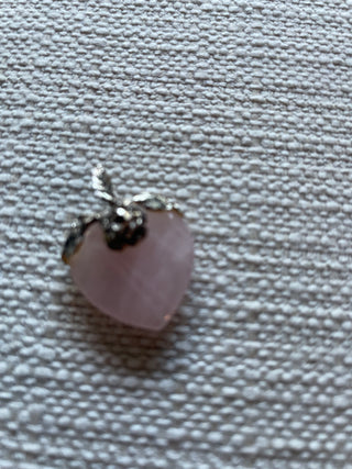 Rose quartz heart pendant sterling silver