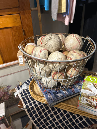 PG-Metal Basket with Aged Sport Balls-MYS
