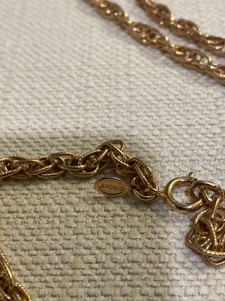 Vintage Avon Gold Tone Rope Chain Necklace
