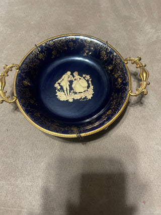 Florence limoges blue and gold trim plate