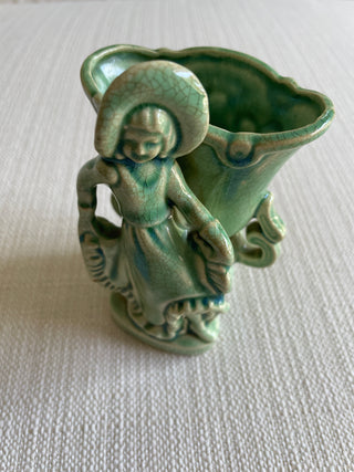 Vintage Green lady vase