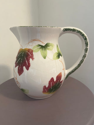 Water pitcher/vase fall leaves