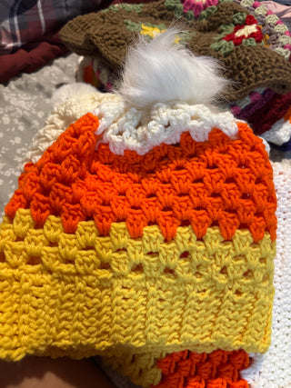 Adult Candy Corn Beanie