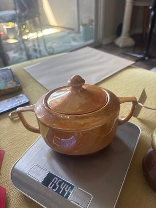 Small peach/orange teapot