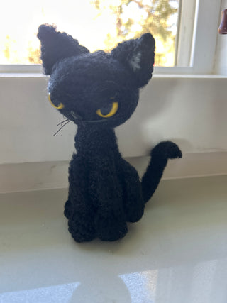 Hand crochet BLACK CAT