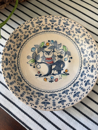Vtg Sugar & Spice Ironstone Owl Tea Set (4 in set-2cups/2saucers)
