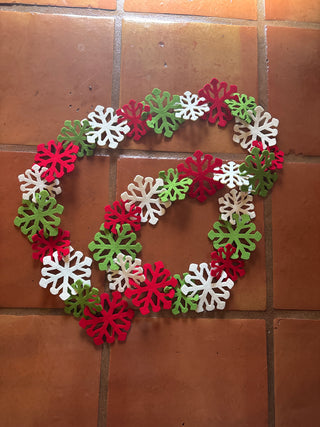 6’ long felt snow flake garland