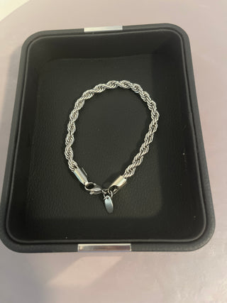 Silver rope bracelet