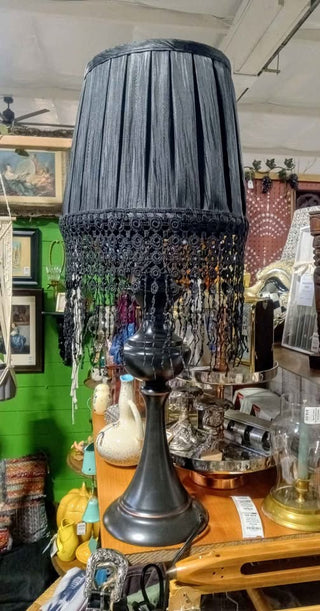 MW Black Lamp with Fringe