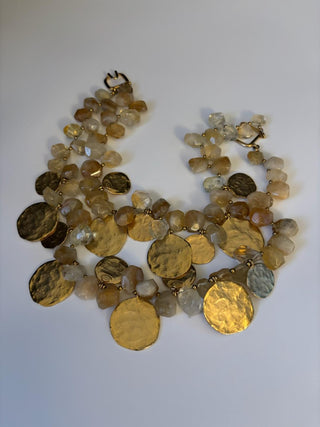 VTG Kenneth Lane Citrine Nugget Necklace