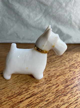 VNTG Avon Milk Glass Scottie Perfume Bottle
