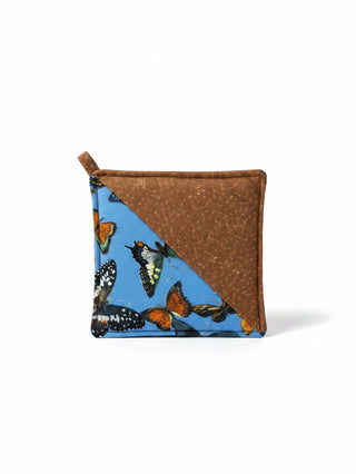 Potholder - Blue & Brown  Butterfly