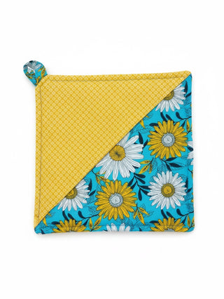 Potholder - Blue Yellow Daisy