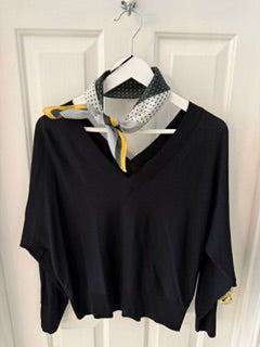 Square neck scarf - polka dot