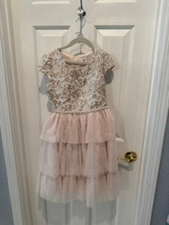 Girls Brocade & Tulle Special Occasion Dress
