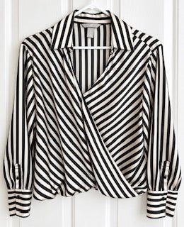 Black and Ivory Striped H&M blouse