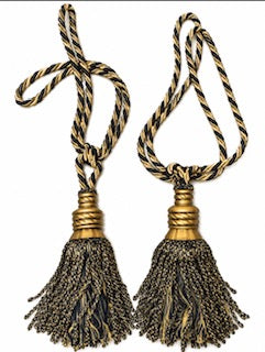 Black & Gold Curtain Tassel Tiebacks