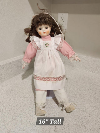 Vintage Pink Porcelain Doll