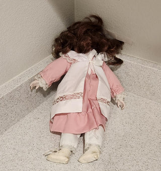 Vintage Pink Porcelain Doll