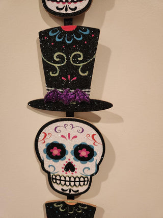 Glitter Halloween Day of the Dead Hanging Decor