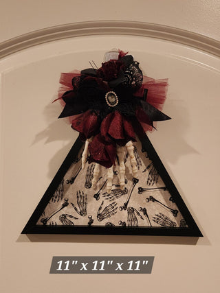 Handmade Gothic Skeleton Hanging Art (hand on top)