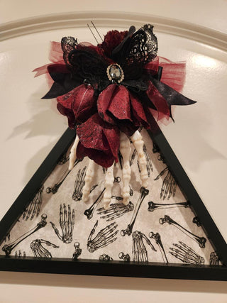 Handmade Gothic Skeleton Hanging Art (hand on top)