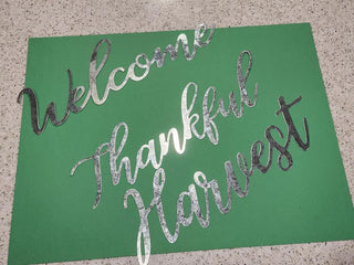 3PC Galvanized Metal Fall Words for Crafting