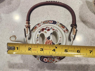 Vintage White Oriental Floral Teapot