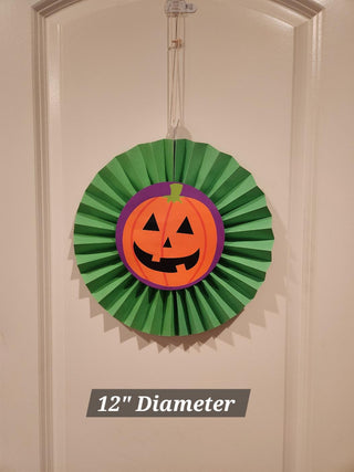 Green Paper Fan Pumpkin Decor
