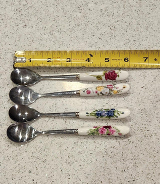 Set of 4 Floral Serving Spoons