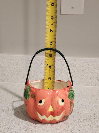 Ceramic Jack-O-Lantern Candle Holder or Candy Dish