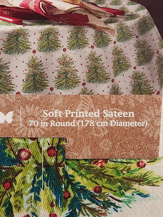 Pioneer Woman Holiday Trees 70" Round Tablecloth