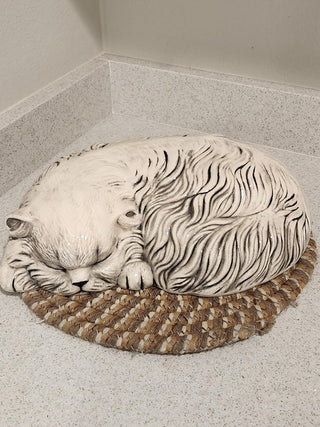 Original Vintage Ceramic Cat with Rug