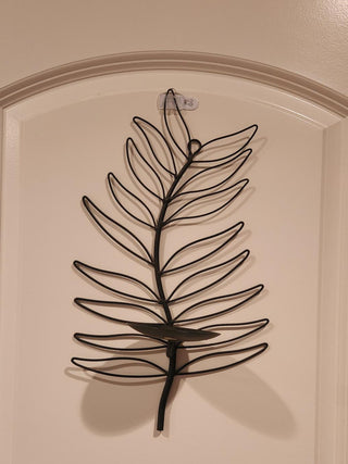 Vintage Iron Leaf Candle Wall Sconce