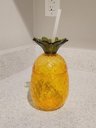 Pineapple Cup with Reusable Straw