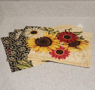Set of 4 Cream Sunflower Placemats