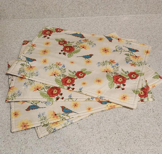 Set of 4 Cream Sunflower Placemats