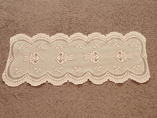 Vintage White Doily Short Table Runner