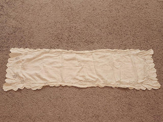 Vintage White Handkerchief Style Table Runner with Eyelet