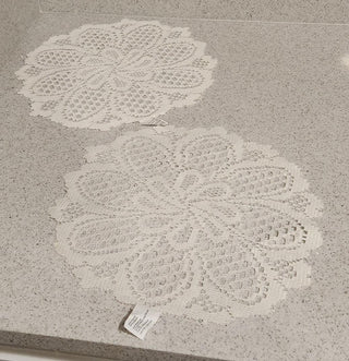 Set of 2 White Round Doily