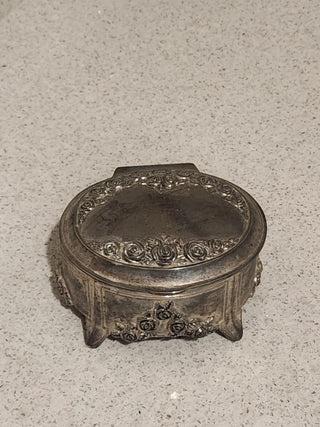 Vintage Silver Jewelry Music Box