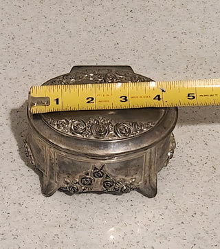 Vintage Silver Jewelry Music Box