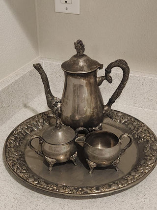 4Pc Vintage Silver Tea Set