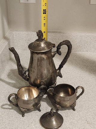 4Pc Vintage Silver Tea Set