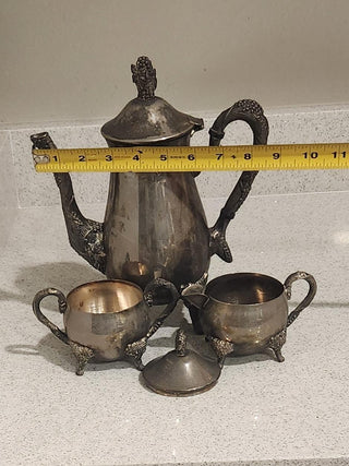 4Pc Vintage Silver Tea Set