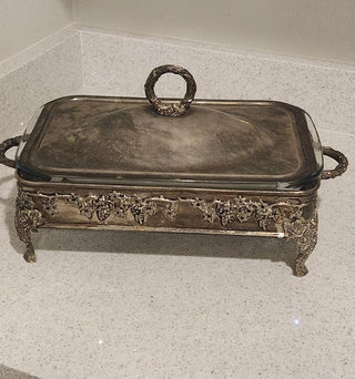 3Pc Set Vintage Silver Casserole Dish