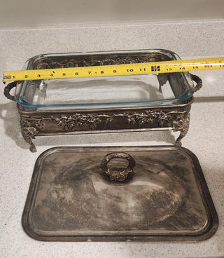 3Pc Set Vintage Silver Casserole Dish