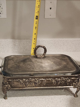 3Pc Set Vintage Silver Casserole Dish